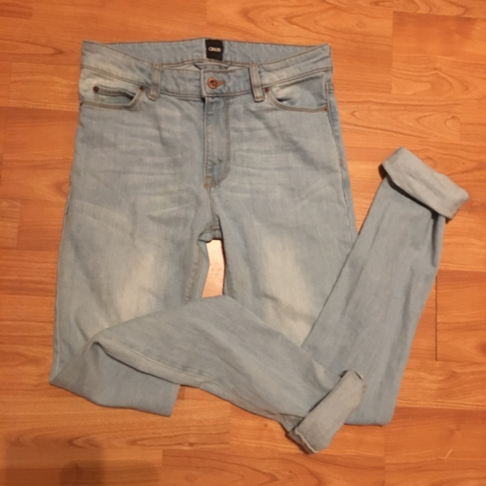 Asos Light wash high rise skinny jeans